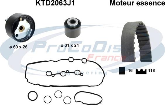 Procodis France KTD2063J1 - Komplet zupčastog remena www.molydon.hr