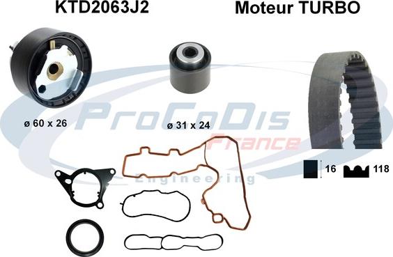 Procodis France KTD2063J2 - Komplet zupčastog remena www.molydon.hr