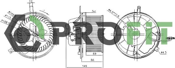 Profit 1860-0004 - Ventilator kabine/unutrasnjeg prostora www.molydon.hr