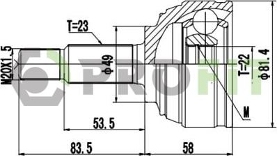 Profit 2710-1443 - Kardan, Pogonska osovina www.molydon.hr