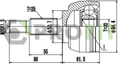 Profit 2710-1579 - Kardan, Pogonska osovina www.molydon.hr