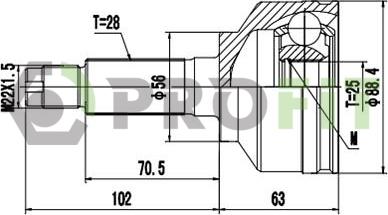 Profit 2710-1654 - Kardan, Pogonska osovina www.molydon.hr