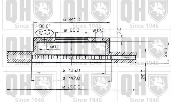 Quinton Hazell BDC3244 - Kočioni disk www.molydon.hr