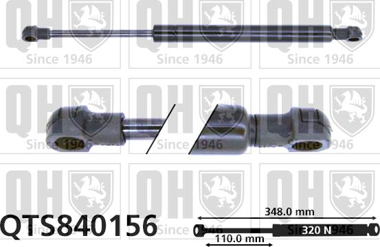 Quinton Hazell QTS840156 - Plinski amortizer, prtljaznik/utovarni prostor www.molydon.hr