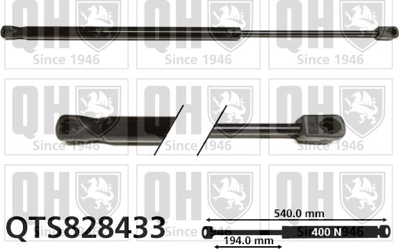 Quinton Hazell QTS828433 - Plinski amortizer, prtljaznik/utovarni prostor www.molydon.hr