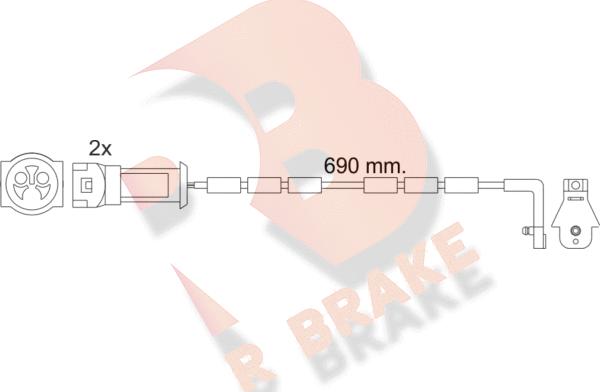 R Brake 610445RB - Signalni kontakt, trosenje kočione plocice www.molydon.hr