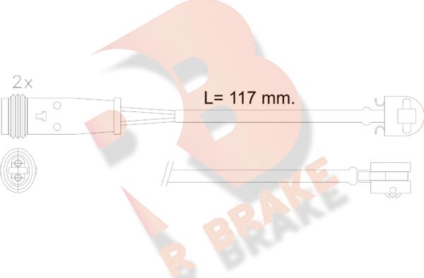 R Brake 610612RB - Signalni kontakt, trosenje kočione plocice www.molydon.hr