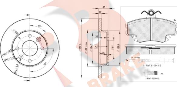 R Brake 3R09934705 - Komplet kočnica, disk-kočnica www.molydon.hr