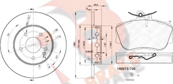 R Brake 3R09733180 - Komplet kočnica, disk-kočnica www.molydon.hr