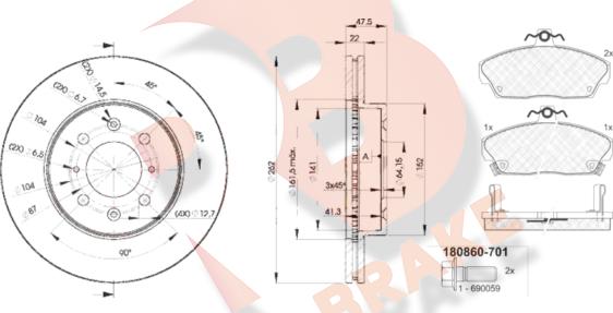 R Brake 3R08600830 - Komplet kočnica, disk-kočnica www.molydon.hr