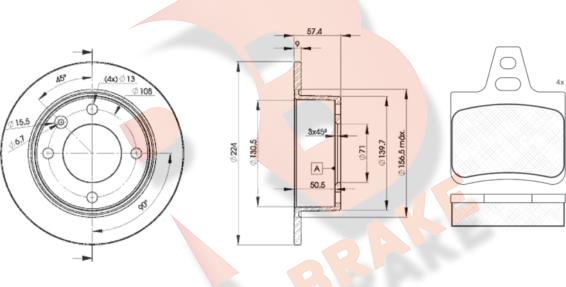 R Brake 3R08127811 - Komplet kočnica, disk-kočnica www.molydon.hr