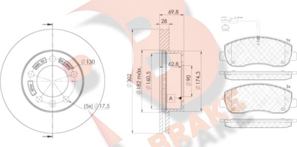 R Brake 3R19998766 - Komplet kočnica, disk-kočnica www.molydon.hr