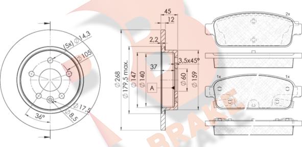 R Brake 3R19431560 - Komplet kočnica, disk-kočnica www.molydon.hr