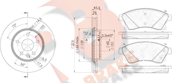 R Brake 3R19421559 - Komplet kočnica, disk-kočnica www.molydon.hr