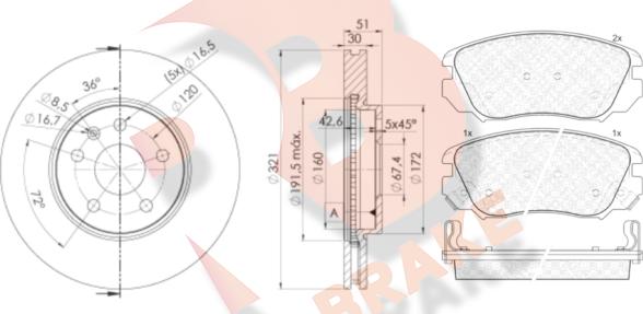 R Brake 3R19145387 - Komplet kočnica, disk-kočnica www.molydon.hr