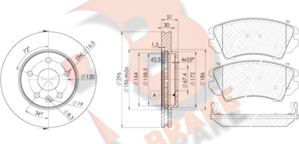 R Brake 3R19134116 - Komplet kočnica, disk-kočnica www.molydon.hr