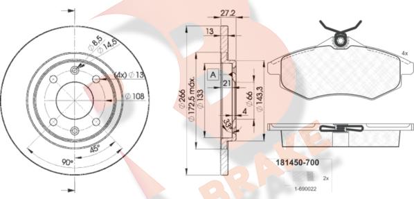 R Brake 3R14504692 - Komplet kočnica, disk-kočnica www.molydon.hr