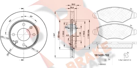 R Brake 3R14394694 - Komplet kočnica, disk-kočnica www.molydon.hr