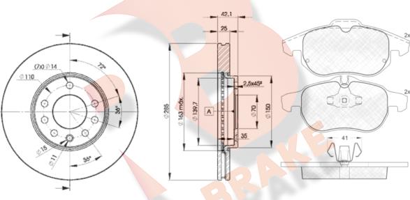 R Brake 3R15369003 - Komplet kočnica, disk-kočnica www.molydon.hr