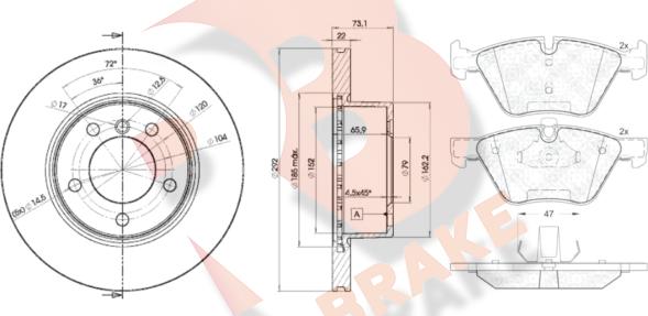 R Brake 3R16836464 - Komplet kočnica, disk-kočnica www.molydon.hr