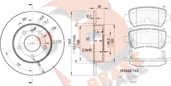 R Brake 3R16229110 - Komplet kočnica, disk-kočnica www.molydon.hr