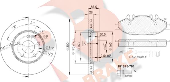 R Brake 3R16750415 - Komplet kočnica, disk-kočnica www.molydon.hr