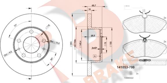 R Brake 3R10534680 - Komplet kočnica, disk-kočnica www.molydon.hr