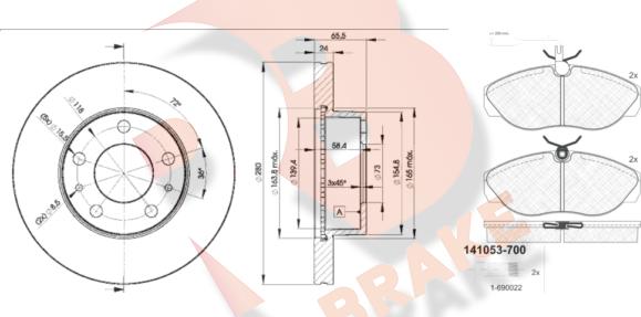 R Brake 3R10534681 - Komplet kočnica, disk-kočnica www.molydon.hr