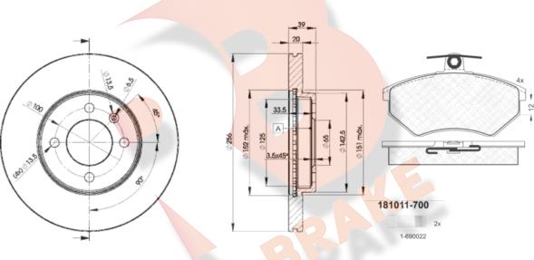 R Brake 3R10113790 - Komplet kočnica, disk-kočnica www.molydon.hr