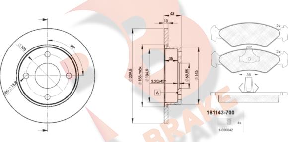 R Brake 3R11431063 - Komplet kočnica, disk-kočnica www.molydon.hr