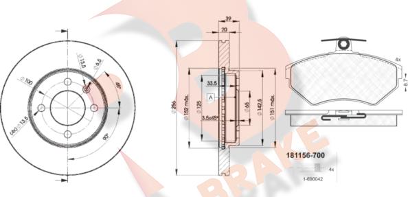 R Brake 3R11563790 - Komplet kočnica, disk-kočnica www.molydon.hr