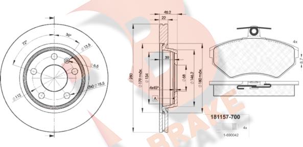 R Brake 3R11575301 - Komplet kočnica, disk-kočnica www.molydon.hr