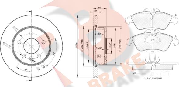 R Brake 3R11046380 - Komplet kočnica, disk-kočnica www.molydon.hr