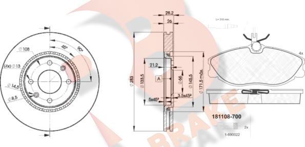 R Brake 3R11087406 - Komplet kočnica, disk-kočnica www.molydon.hr