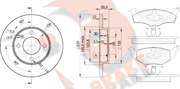 R Brake 3R11193300 - Komplet kočnica, disk-kočnica www.molydon.hr