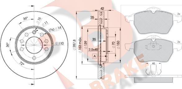 R Brake 3R11289043 - Komplet kočnica, disk-kočnica www.molydon.hr