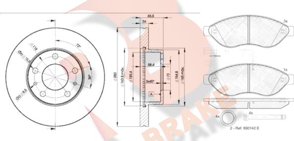 R Brake 3R18034681 - Komplet kočnica, disk-kočnica www.molydon.hr