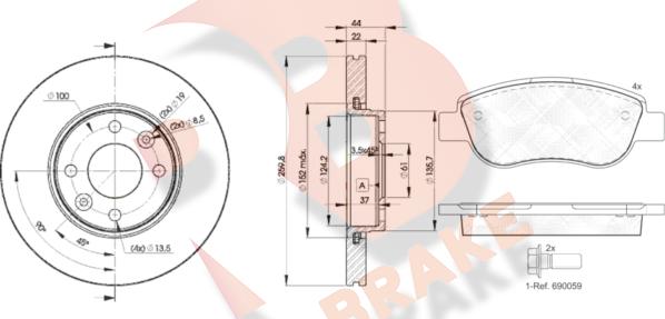 R Brake 3R18837795 - Komplet kočnica, disk-kočnica www.molydon.hr