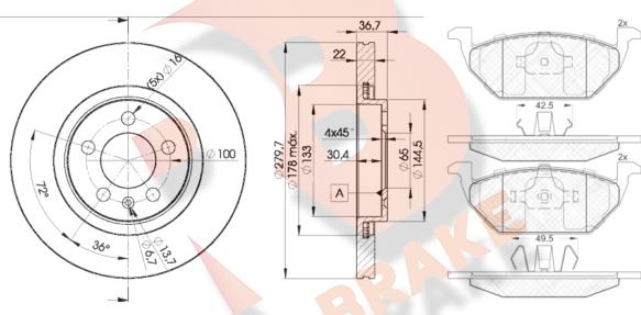 R Brake 3R13385603 - Komplet kočnica, disk-kočnica www.molydon.hr