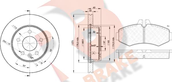 R Brake 3R12886380 - Komplet kočnica, disk-kočnica www.molydon.hr