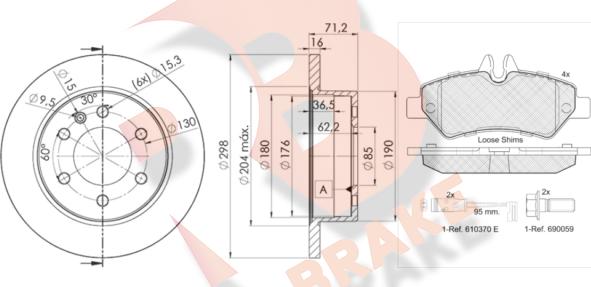 R Brake 3R17870191 - Komplet kočnica, disk-kočnica www.molydon.hr