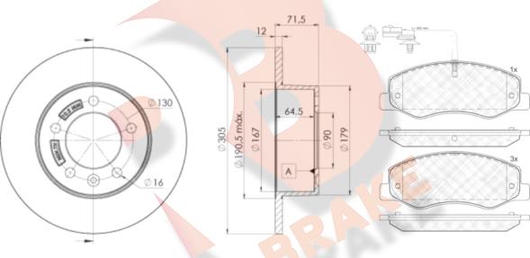 R Brake 3R20008767 - Komplet kočnica, disk-kočnica www.molydon.hr