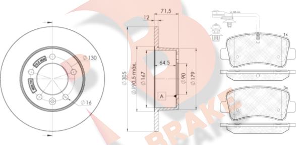 R Brake 3R20018767 - Komplet kočnica, disk-kočnica www.molydon.hr