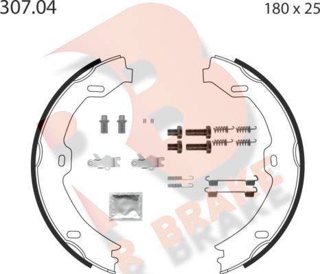 R Brake 79RBPB4013 - Komplet kočionih obloga, rucna kočnica www.molydon.hr