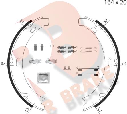 R Brake 79RBPB4012 - Komplet kočionih obloga, rucna kočnica www.molydon.hr