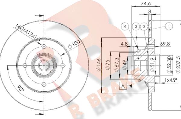 R Brake 78RBD14901 - Kočioni disk www.molydon.hr