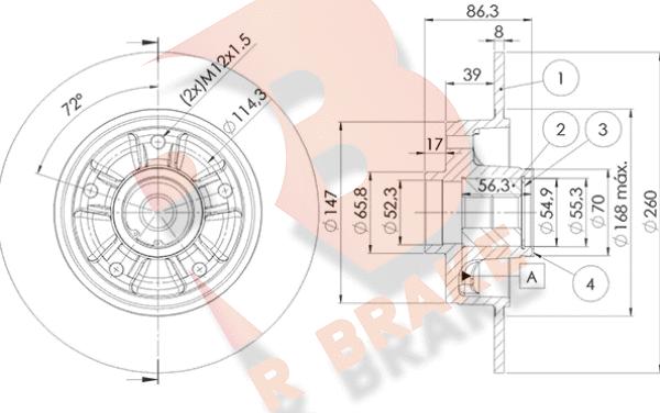 R Brake 78RBD14023 - Kočioni disk www.molydon.hr