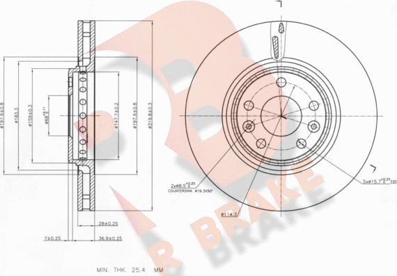 R Brake 78RBD14162 - Kočioni disk www.molydon.hr