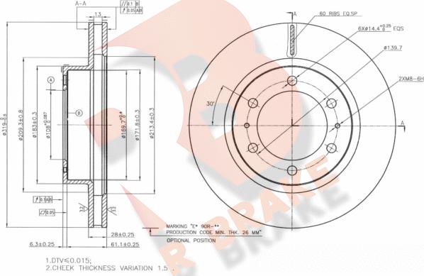 R Brake 78RBD14113 - Kočioni disk www.molydon.hr