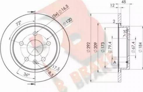 R Brake 78RBD14117 - Kočioni disk www.molydon.hr